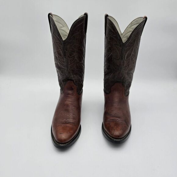 Durango Cowboy Boots Mens 9.5 D Brown Red Leather Western USA Vintage - Picture 2 of 11